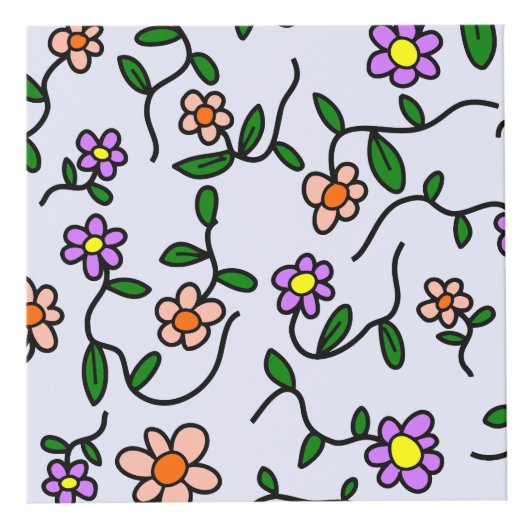 Farbenfrohe Blume, Blumenmuster, Grüne, Boho Würfel (Vorderseite)