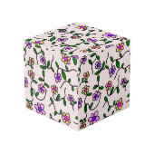 Farbenfrohe Blume, Blumenmuster, Grüne, Boho Würfel (Rückseite Schrägansicht)
