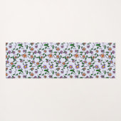 Farbenfrohe Blume, Blumenmuster, Grüne, Boho Yogamatte (Rückseite (Horizontal))