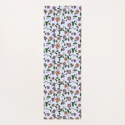 Farbenfrohe Blume, Blumenmuster, Grüne, Boho Yogamatte (Rückseite)