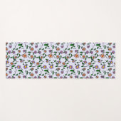 Farbenfrohe Blume, Blumenmuster, Grüne, Boho Yogamatte (Vorderseite (Horizontal))