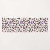 Farbenfrohe Blume, Blumenmuster, Grüne, Boho Yogamatte (Rückseite (Horizontal))