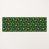 Farbenfrohe Blume, Blumenmuster, Grüne, Boho Yogamatte (Rückseite (Horizontal))