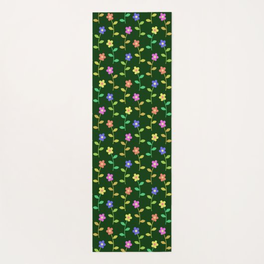 Farbenfrohe Blume, Blumenmuster, Grüne, Boho Yogamatte (Rückseite)