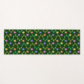 Farbenfrohe Blume, Blumenmuster, Grüne, Boho Yogamatte (Vorderseite (Horizontal))