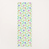 Farbenfrohe Blume, Blumenmuster, Grüne, Boho Yogamatte (Vorderseite)