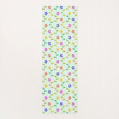 Farbenfrohe Blume, Blumenmuster, Grüne, Boho Yogamatte (Rückseite)