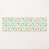 Farbenfrohe Blume, Blumenmuster, Grüne, Boho Yogamatte (Vorderseite (Horizontal))