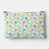 Farbenfrohe Blume, Blumenmuster, Grüne, Boho Zubehörtasche (Rückseite)