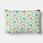 Farbenfrohe Blume, Blumenmuster, Grüne, Boho Zubehörtasche (Vorderseite)