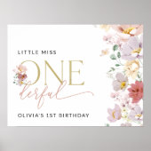 Farbenfrohe Blume, Boho, Begrüßung zum ersten Gebu Poster (Vorne)