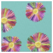 Farbenfrohe Blume Boho Blumenchic Aquamarin Blue Stoff (Nahaufnahme)