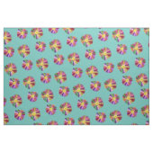 Farbenfrohe Blume Boho Blumenchic Aquamarin Blue Stoff (Fat Quarter (45,7 x 55,9 cm))