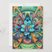 Farbenfrohe Blume Boho Einladung (Vorderseite)