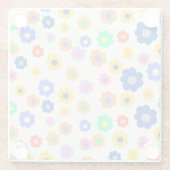Farbenfrohe Blume Boho Retro Frühling & Sommer Dek Glasuntersetzer (Rückseite)