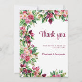 Farbenfrohe Blume Bouquet Danke Einladung (Vorderseite)