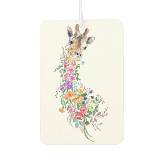 Farbenfrohe Blume Bouquet Giraffe Air Freshener Autolufterfrischer (Vorderseite)