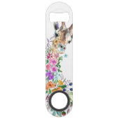 Farbenfrohe Blume Bouquet Giraffe Bar Key (Rückseite)