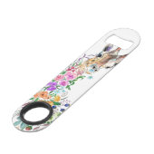 Farbenfrohe Blume Bouquet Giraffe Bar Key (Rückseite Schrägansicht)