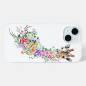Farbenfrohe Blume Bouquet Giraffe iPhone Case (Rückseite (Horizontal))