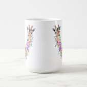 Farbenfrohe Blume Bouquet Giraffe Kaffee Tasse Frü (Mittel)