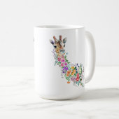 Farbenfrohe Blume Bouquet Giraffe Kaffee Tasse Frü (VorderseiteRechts)