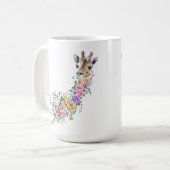 Farbenfrohe Blume Bouquet Giraffe Kaffee Tasse Frü (Vorderseite Links)