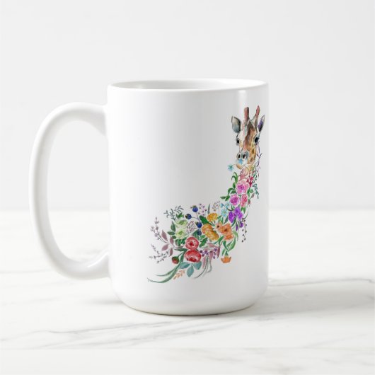 Farbenfrohe Blume Bouquet Giraffe Kaffee Tasse Frü (Links)