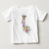Farbenfrohe Blume Bouquet Giraffe Kindergeschenk f Baby T-shirt (Vorderseite)