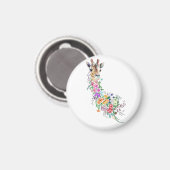 Farbenfrohe Blume Bouquet Giraffe Magnet Geschenk (Vorderseite/Rückseite)
