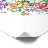 Farbenfrohe Blume Bouquet Giraffe Poster Malerei (Ecke)