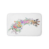 Farbenfrohe Blume Bouquet Giraffe - Zeichnend Mode Badematte (Vorderseite)