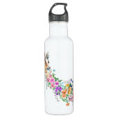 Farbenfrohe Blume Bouquet Giraffe - Zeichnend Mode Edelstahlflasche (Vorderseite)