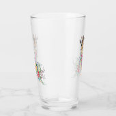 Farbenfrohe Blume Bouquet Giraffe - Zeichnend Mode Glas (Rechts)