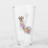 Farbenfrohe Blume Bouquet Giraffe - Zeichnend Mode Glas (Vorderseite)