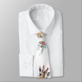 Farbenfrohe Blume Bouquet Giraffe - Zeichnend Mode Krawatte (Gebunden)