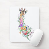 Farbenfrohe Blume Bouquet Giraffe - Zeichnend Mode Mousepad (Mit Mouse)