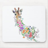 Farbenfrohe Blume Bouquet Giraffe - Zeichnend Mode Mousepad (Vorne)