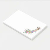 Farbenfrohe Blume Bouquet Giraffe - Zeichnend Mode Post-it Klebezettel (angewinkelt)