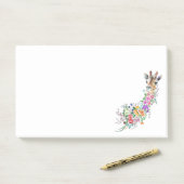 Farbenfrohe Blume Bouquet Giraffe - Zeichnend Mode Post-it Klebezettel (Auf Schreibtisch)