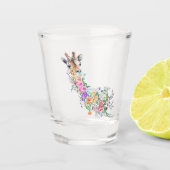 Farbenfrohe Blume Bouquet Giraffe - Zeichnend Mode Schnapsglas (Vorderseite)