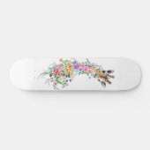 Farbenfrohe Blume Bouquet Giraffe - Zeichnend Mode Skateboard (Horizontal)
