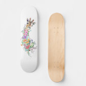 Farbenfrohe Blume Bouquet Giraffe - Zeichnend Mode Skateboard (Vorderseite)