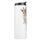 Farbenfrohe Blume Bouquet Giraffe - Zeichnend Mode Thermosbecher (Nach links gedreht)
