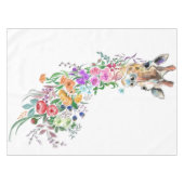Farbenfrohe Blume Bouquet Giraffe - Zeichnend Mode Tischdecke (Vorderseite (Horizontal))
