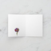 Farbenfrohe Blume Bouquet Hallo Grußkarte Karte (Innenseite)