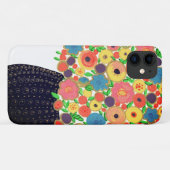 Farbenfrohe Blume Bouquet in der Black Boho Vase Case-Mate iPhone Hülle (Rückseite (Horizontal))