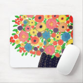 Farbenfrohe Blume Bouquet in der Black Boho Vase Mousepad (Mit Mouse)