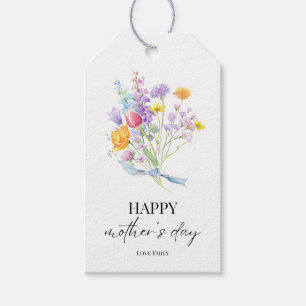 Farbenfrohe Blume Bouquet Muttertag individuell an Geschenkanhänger