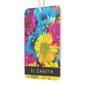 Farbenfrohe Blume, Daisis, Boho, Ihr Name Autolufterfrischer (Links)